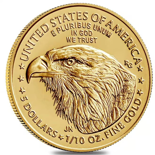 2026 1/10 oz Gold American Eagle $5 Coin BU